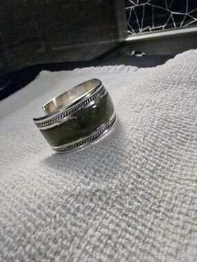 Couture Domed Sterling Silver Serpentine Statement Cuff
